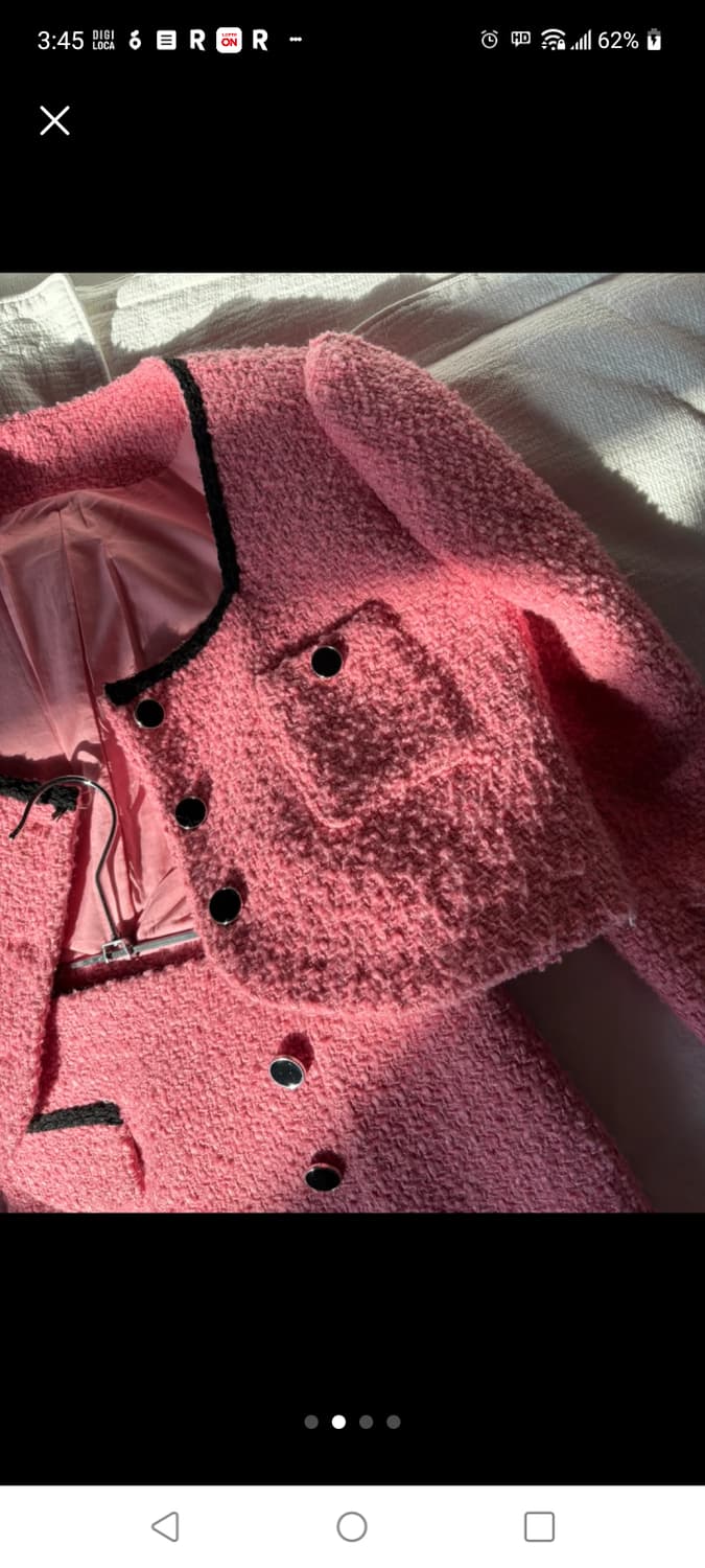 핑크 트위드 투피스 세트(자켓+스커트) 상품이미지2