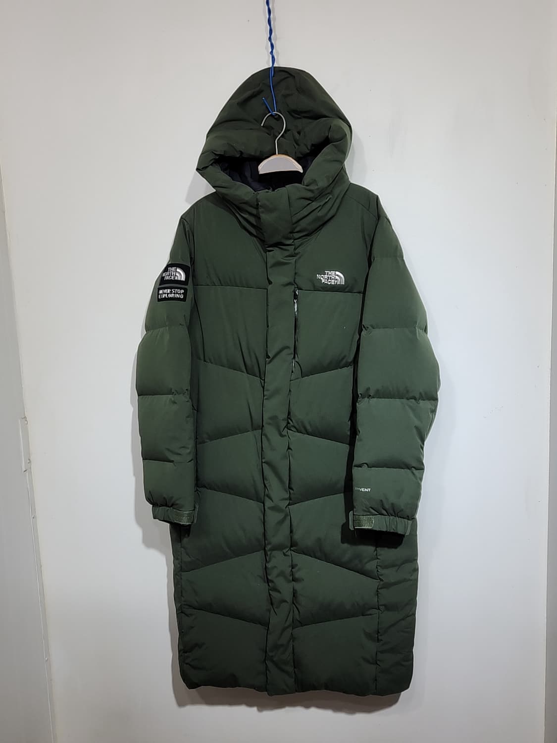 (L) 노스페이스 구스다운 롱패딩 카키 거위털 패딩코트  상품이미지1
