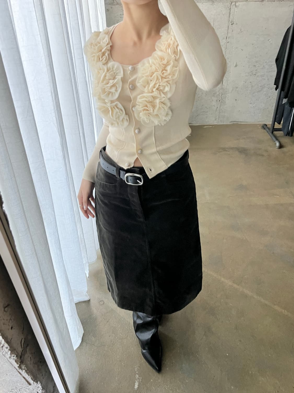 Gosia 고샤 플로럴 러플 가디건 상품이미지8