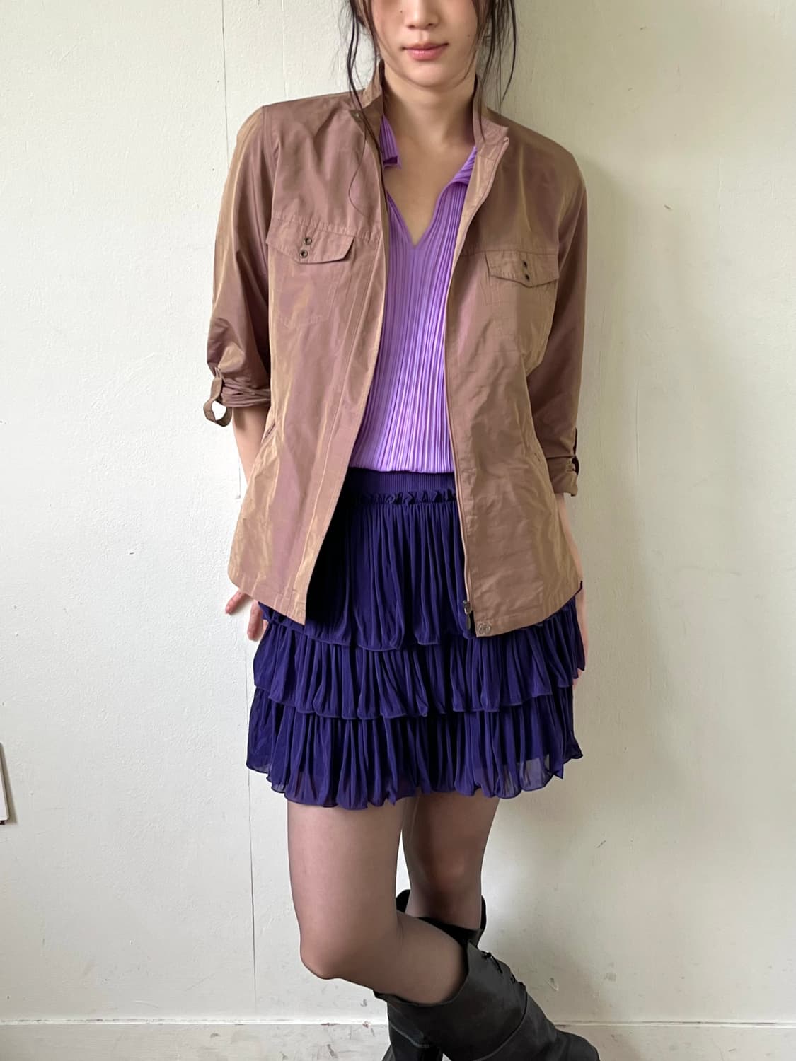 Japan vtg 로즈 바이커 자켓 상품이미지4