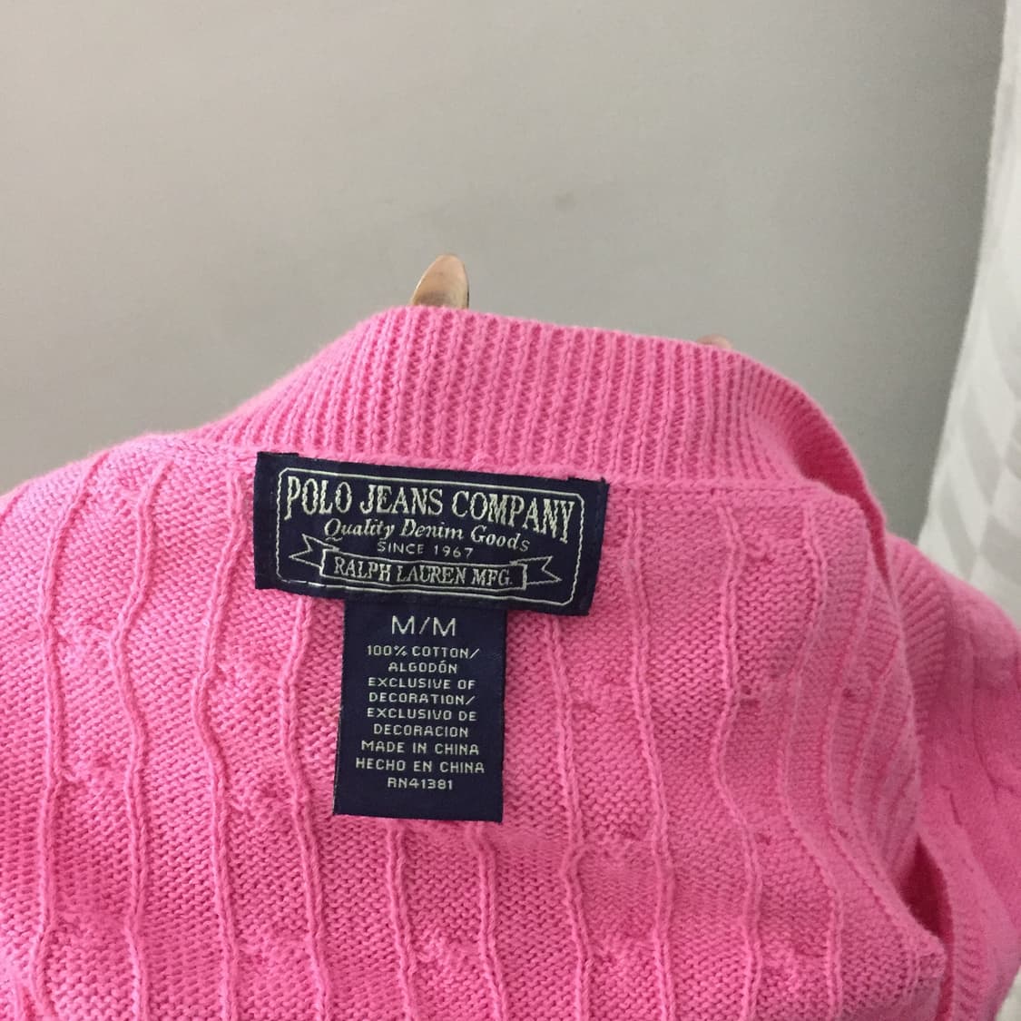 Polo Jeans 폴로진스 딸기우유 여리핏 브이넥 니트 상품이미지4
