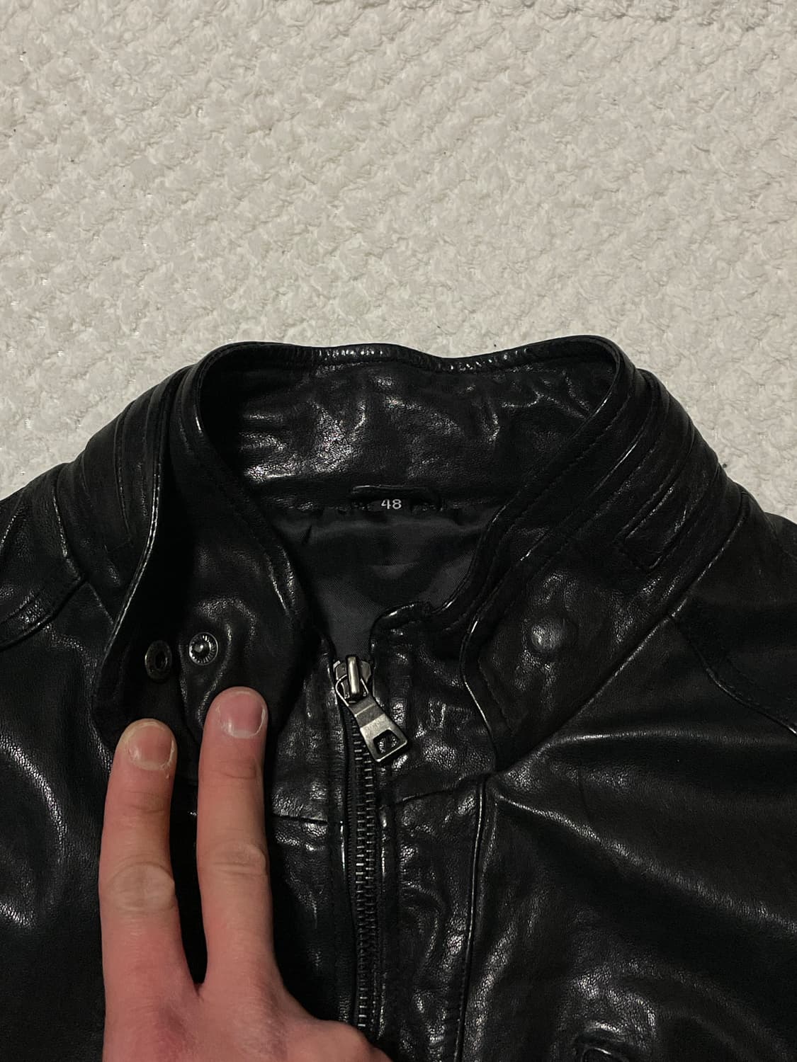 [48] 광희시장 웨스턴 무드 램스킨 양가죽 절개 레더 자켓 상품이미지6