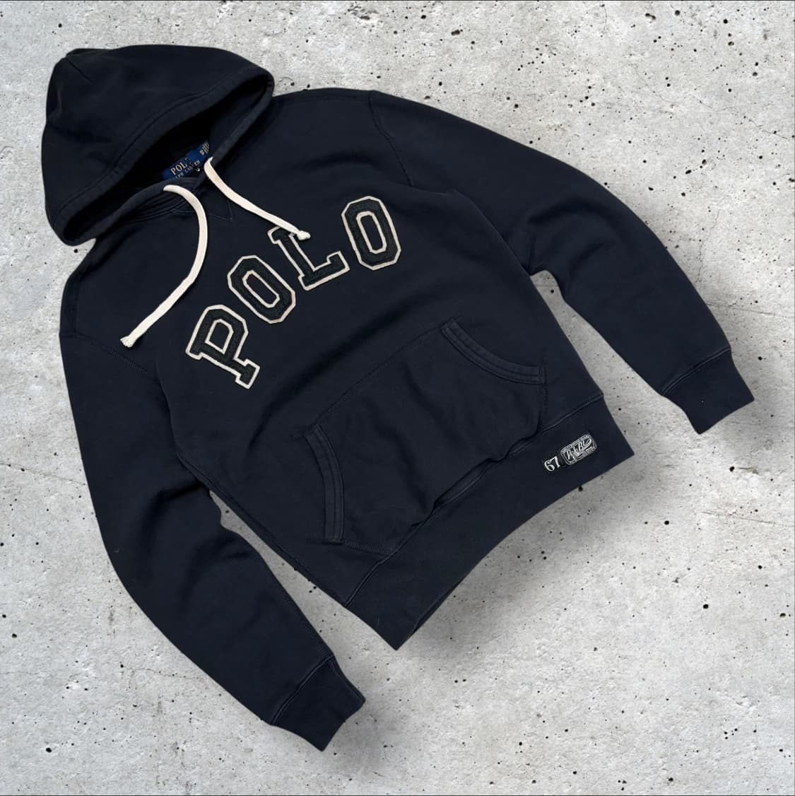 [XS] 폴로 블랙 스펠아웃 빅로고 후드티 POLO 로고 B650 상품이미지1