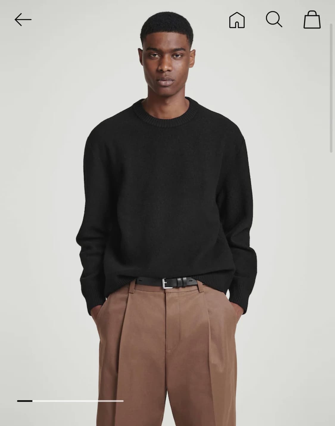 COS 보일드 울 크루넥 스웨터 블랙 상품이미지3