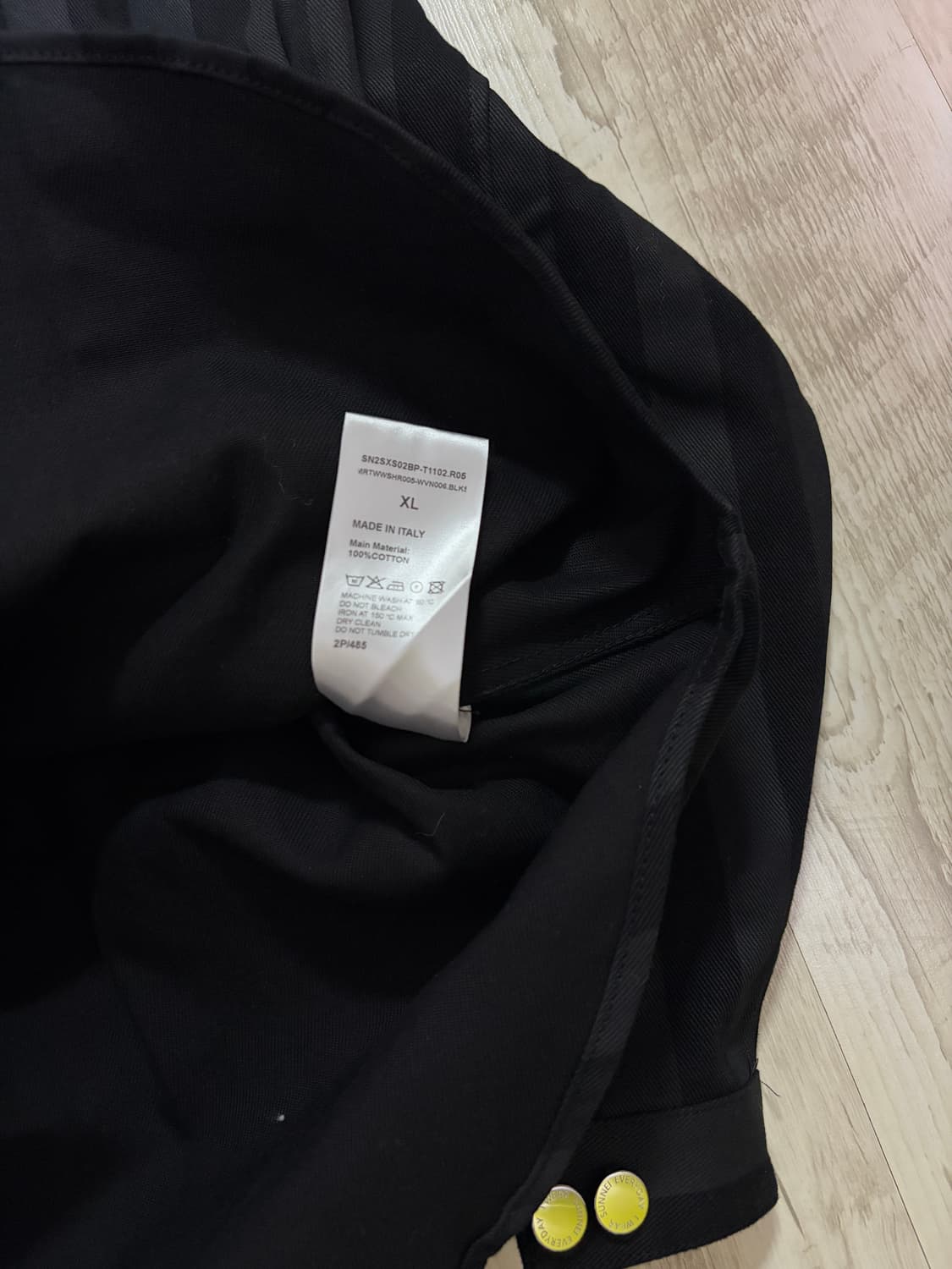 [XL] SUNNEI 블랙 스트라이프 코튼 셔츠 자켓 새상품 상품이미지6