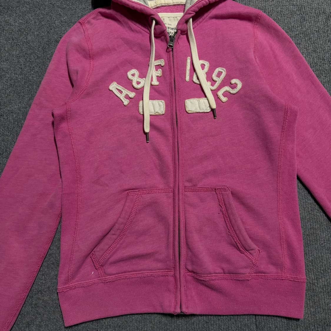 대장템 슬림핏 아베크롬비 핑크 후드집업 m 상품이미지2