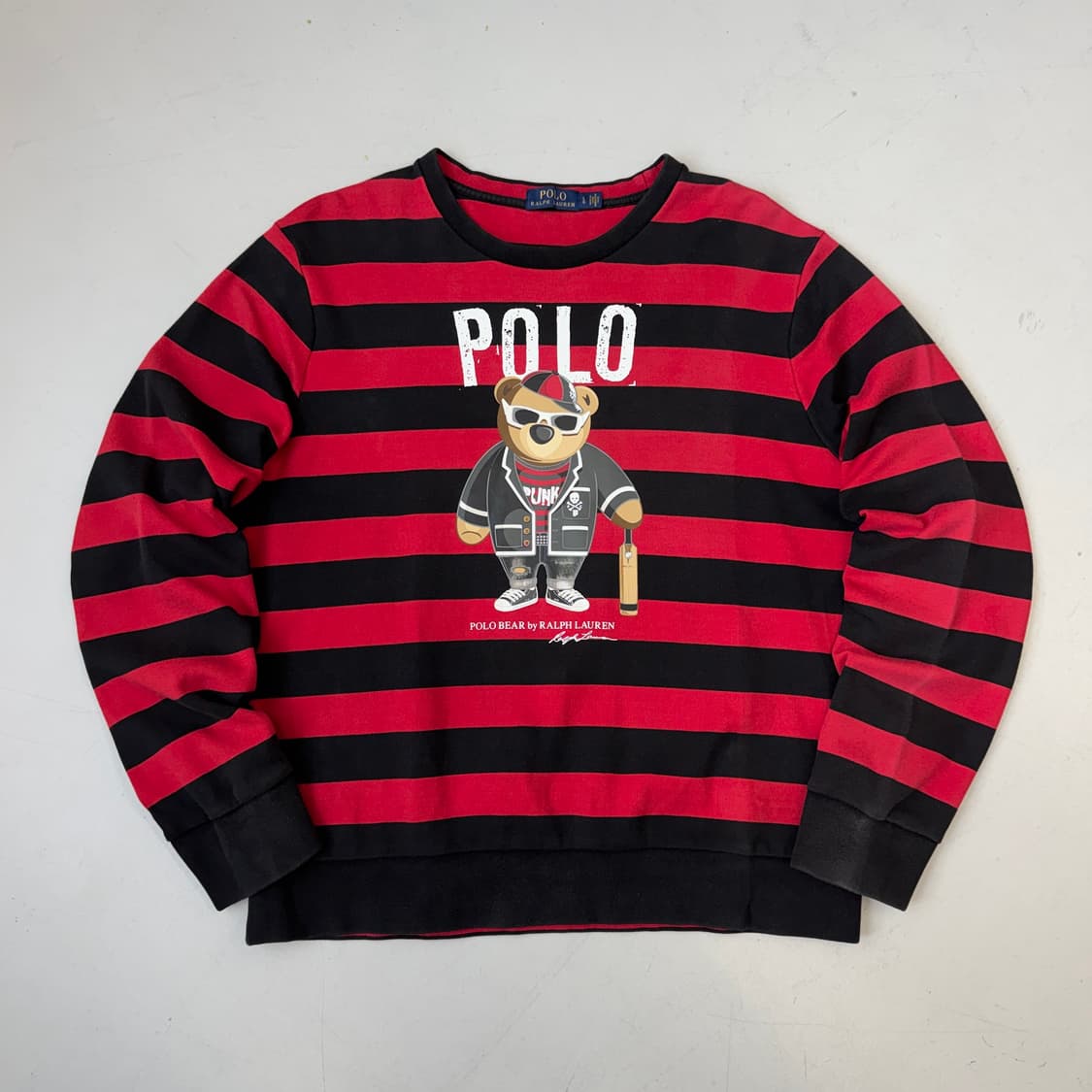 폴로 신형 베어 곰돌이 스트라이프 단가라 맨투맨 상품이미지2