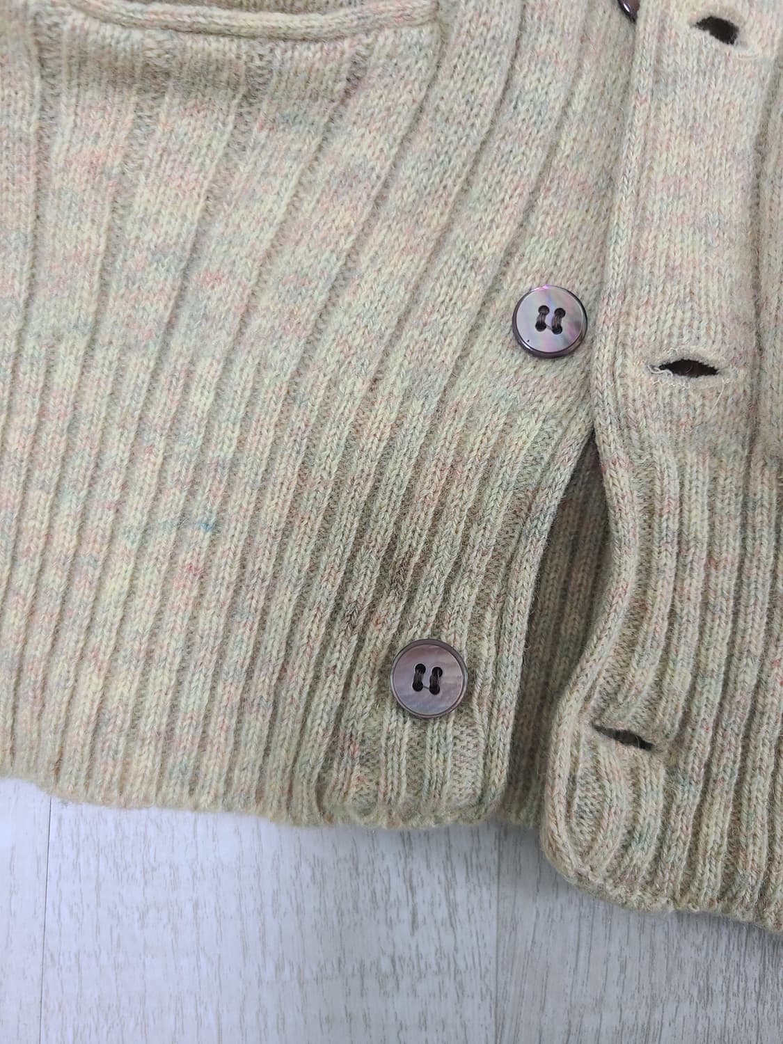 노란색 골지 니트 가디건 상품이미지5