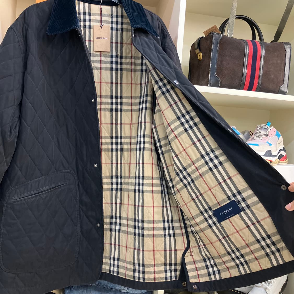 버버리 런던 누빔 롱 자켓 L  상품이미지5