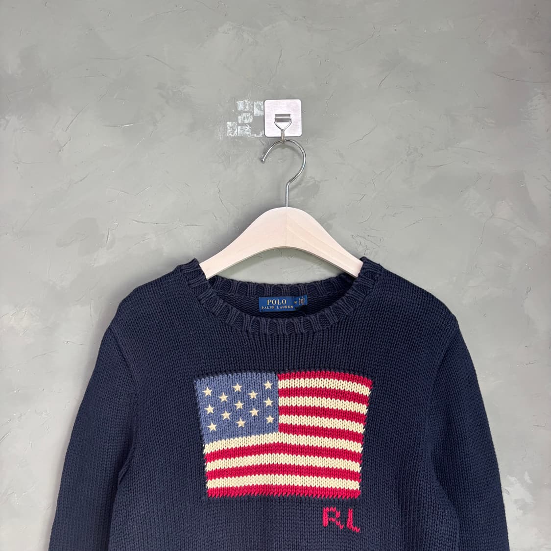 폴로 랄프로렌 성조기 니트 네이비 상품이미지2