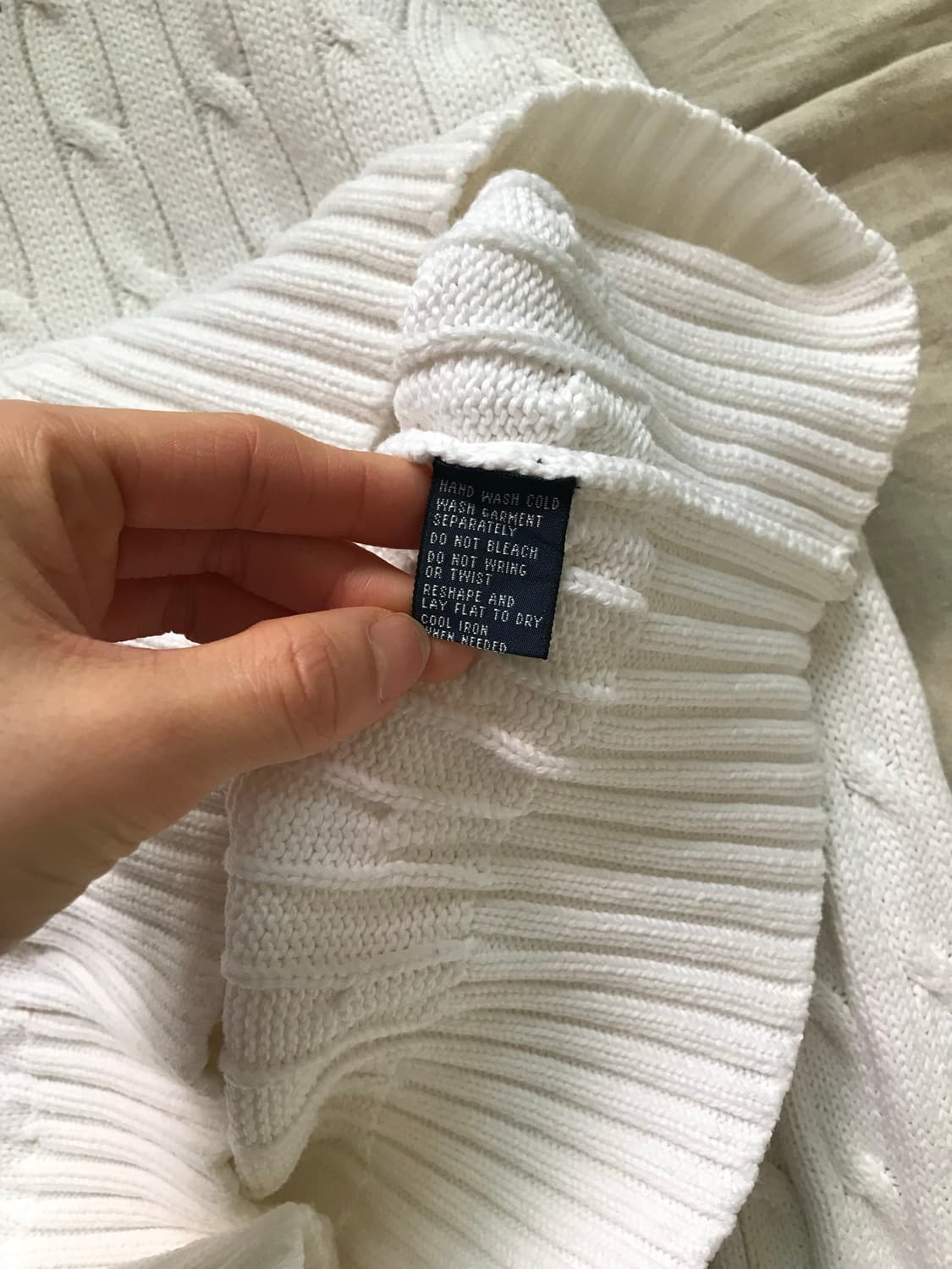 폴로 랄프로렌 포니 로고 화이트 케이블 니트 상품이미지9