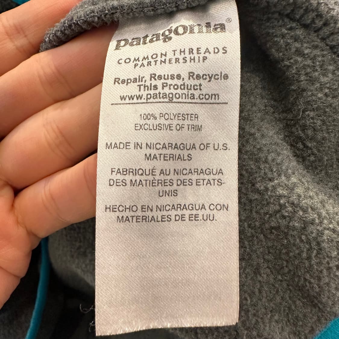 파타고니아 신칠라 스냅티 ’차콜/민트‘ 상품이미지8