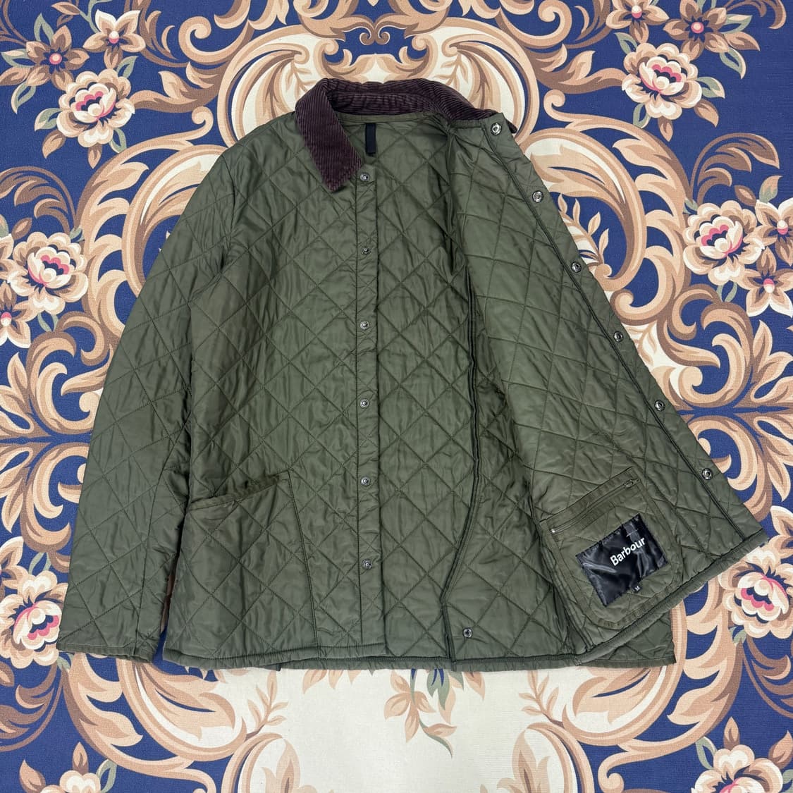 (M)바버 Barblor 헤리티지 퀼팅자켓(올리브) 상품이미지2