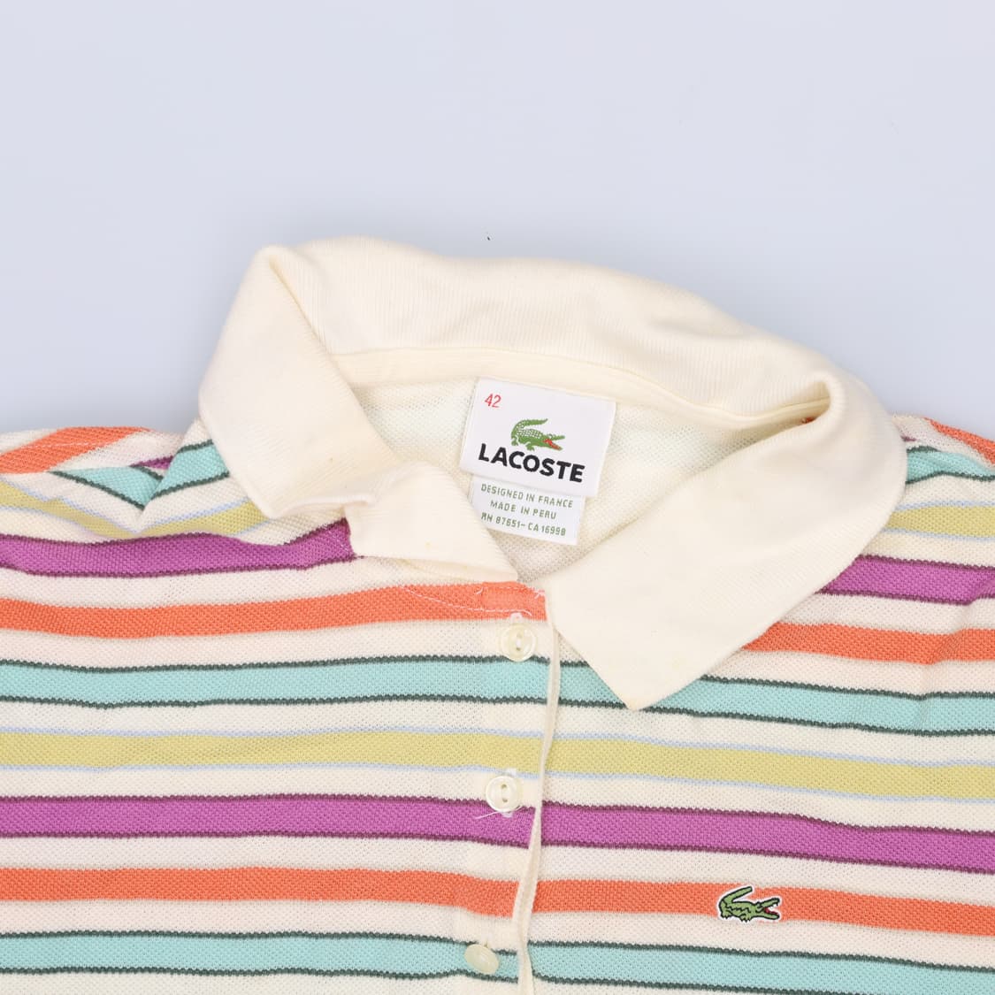 42 라코스테 여성 스트라이프 PK셔츠 0319H1 상품이미지3