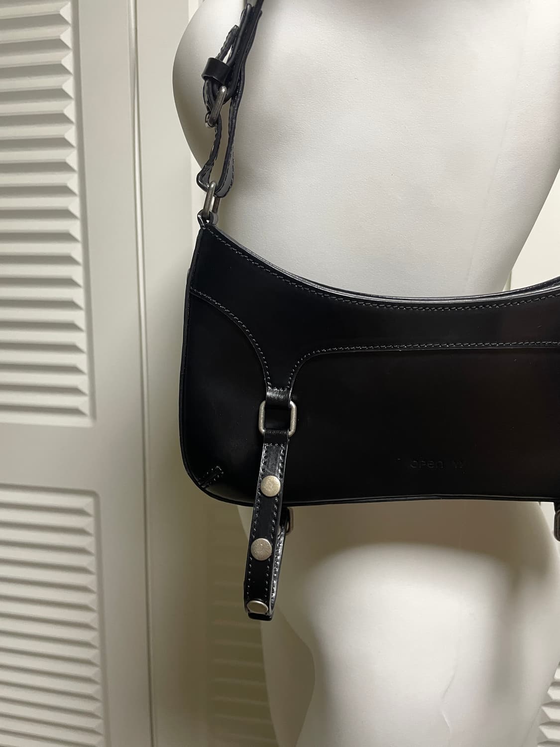 Open Yy Garter Belt Leather Bag Black 상품이미지7