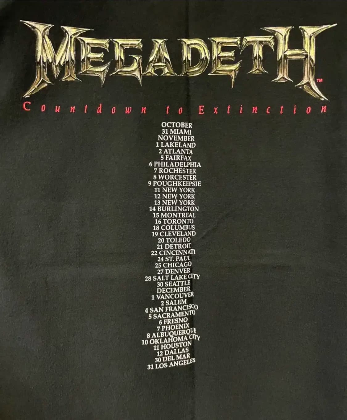 메가데스 90s 밴드티 상품이미지4