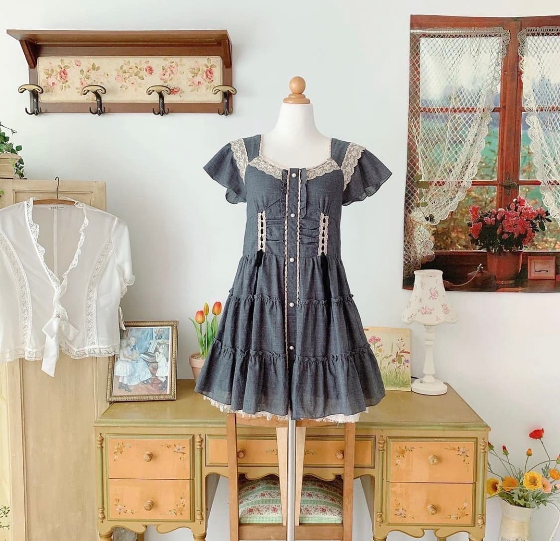 엑시즈팜 차콜 원피스 상품이미지1