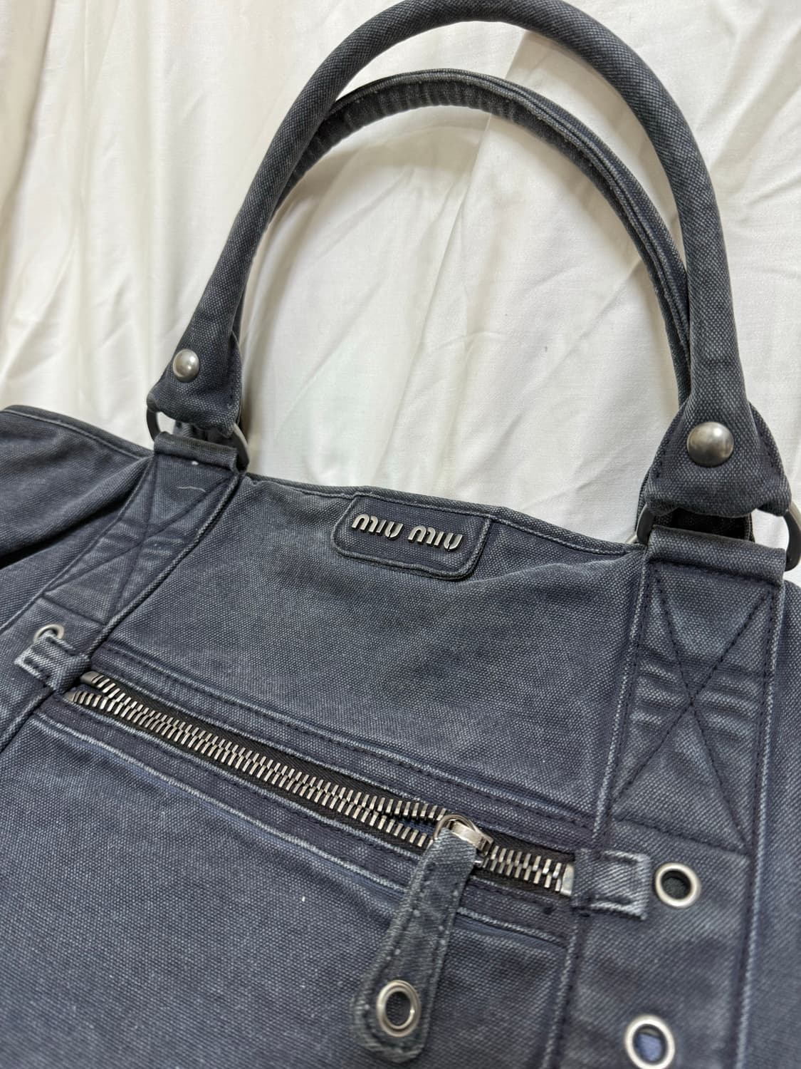 미우미우 정품 데님 가방 숄더백 시티백 상품이미지3