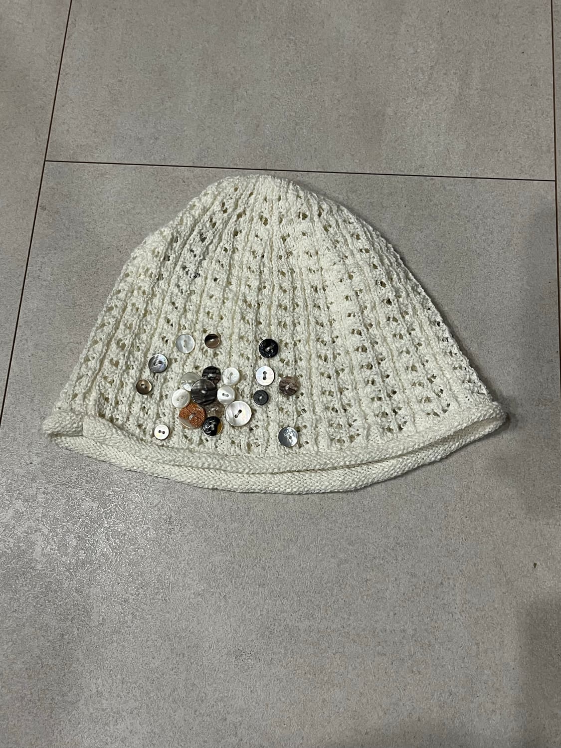 더포르타 서머 버튼 비니 아이보리 상품이미지3