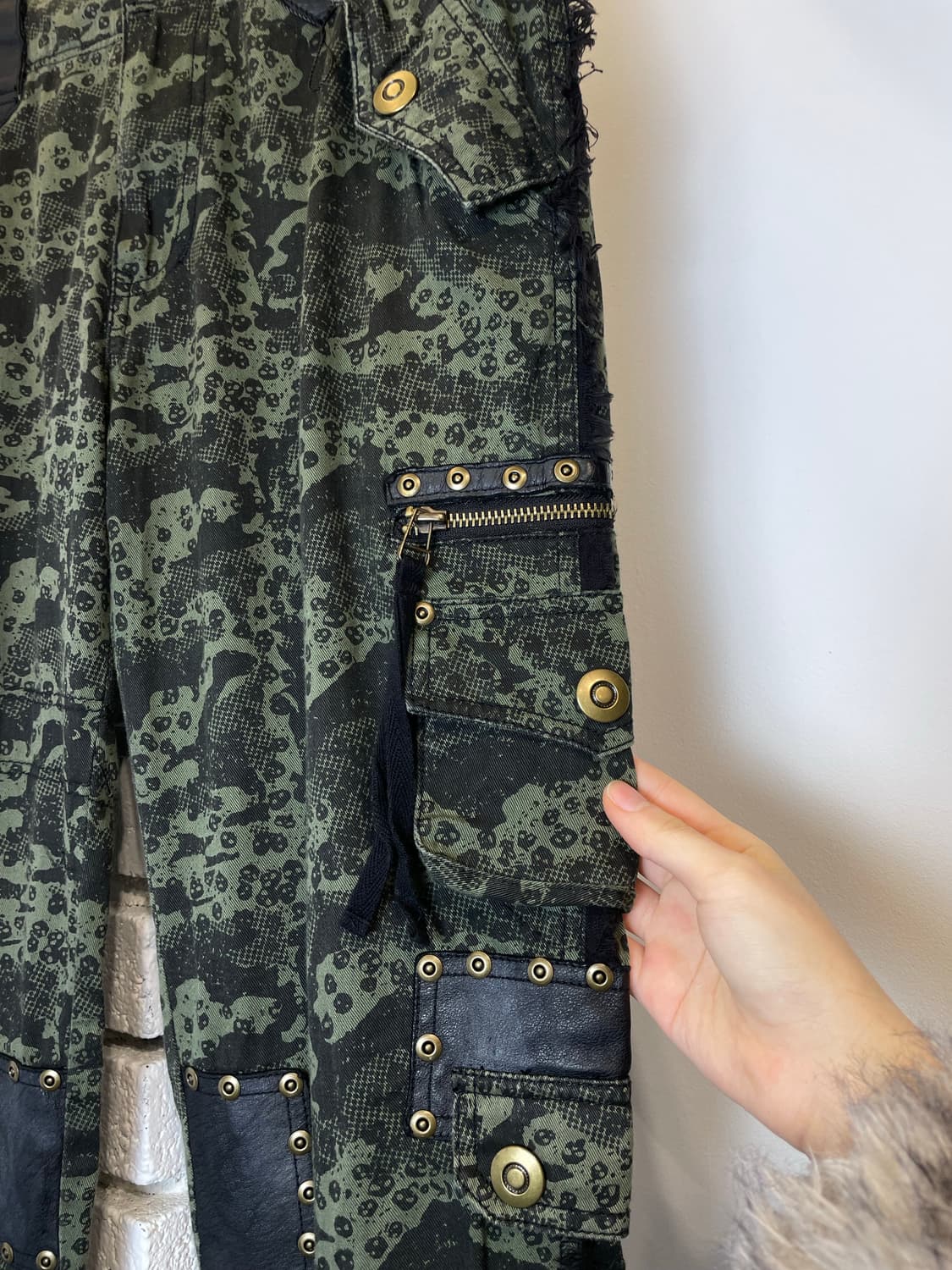 ALGONQUINS 펑크 스컬 해골 카모 카키 팬츠 상품이미지6