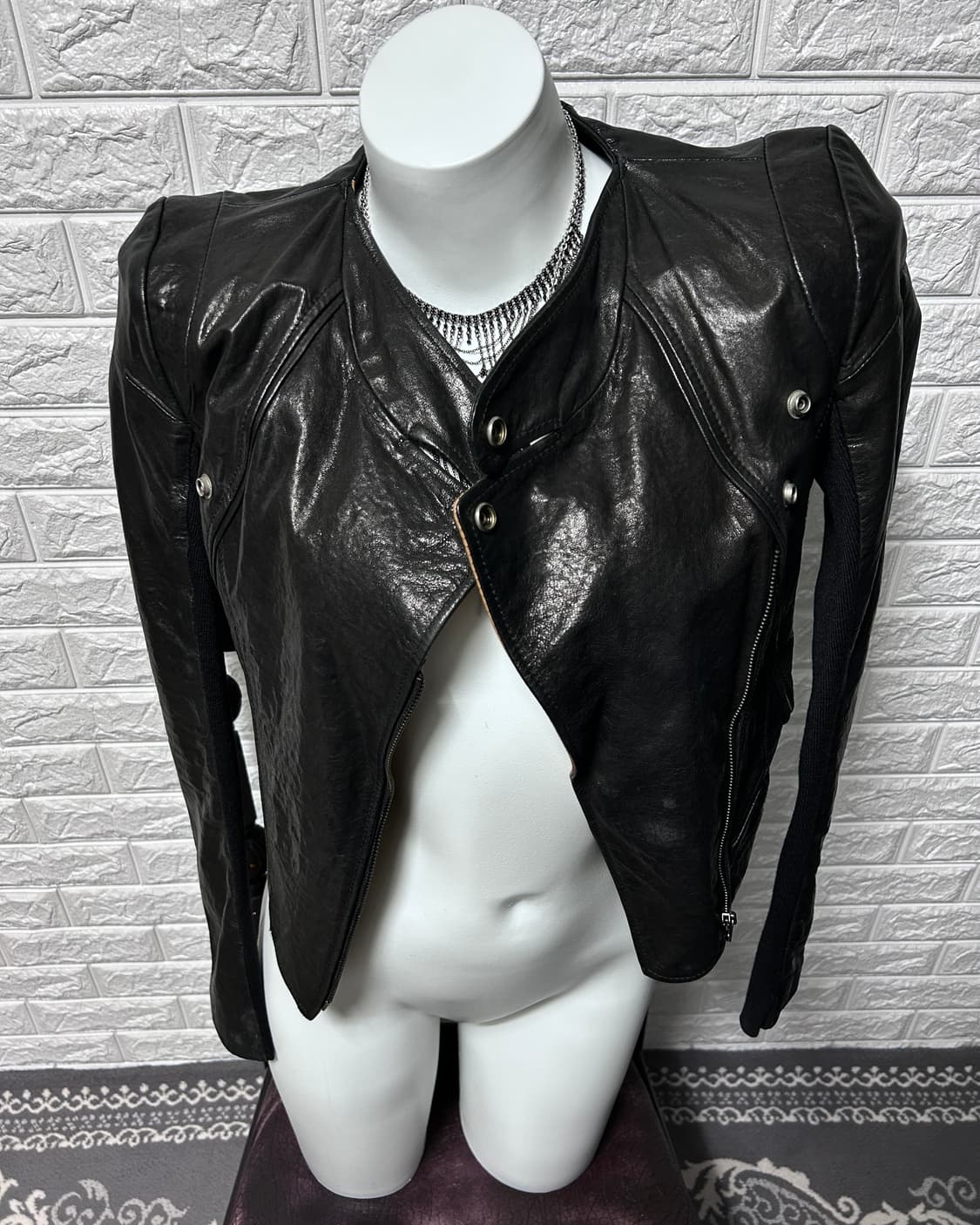 Black Lambskin Lamb Skim Slim Jacket 상품이미지5