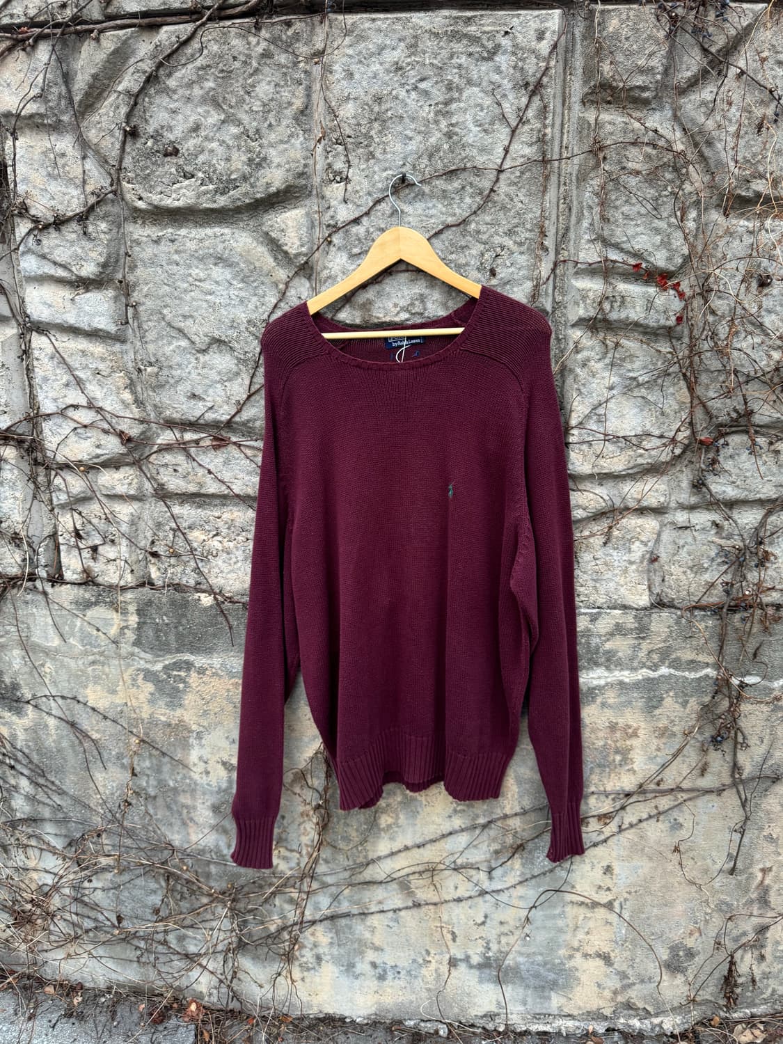 80s 폴로 랄프로렌 빈티지 니트 빅사이즈 버건디 상품이미지1
