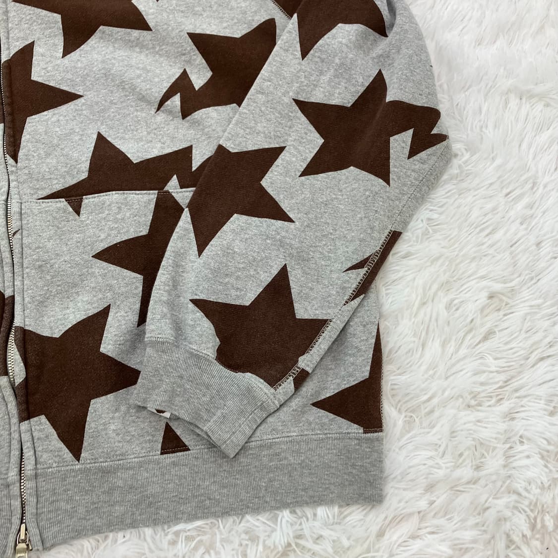 베이프 그레이 브라운 스타 후드 y2k 스트릿 갸루 펑키 일본빈티 상품이미지3