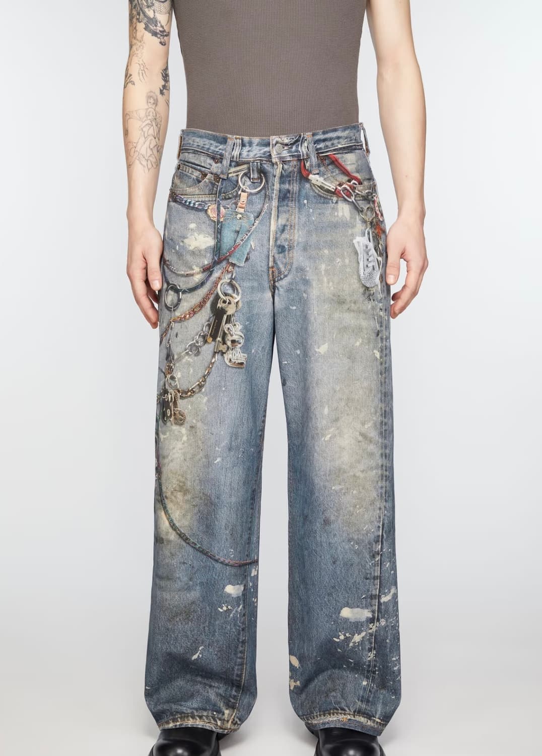 아크네 스튜디오 트롱프뢰유 키체인 데님팬츠 36 상품이미지1