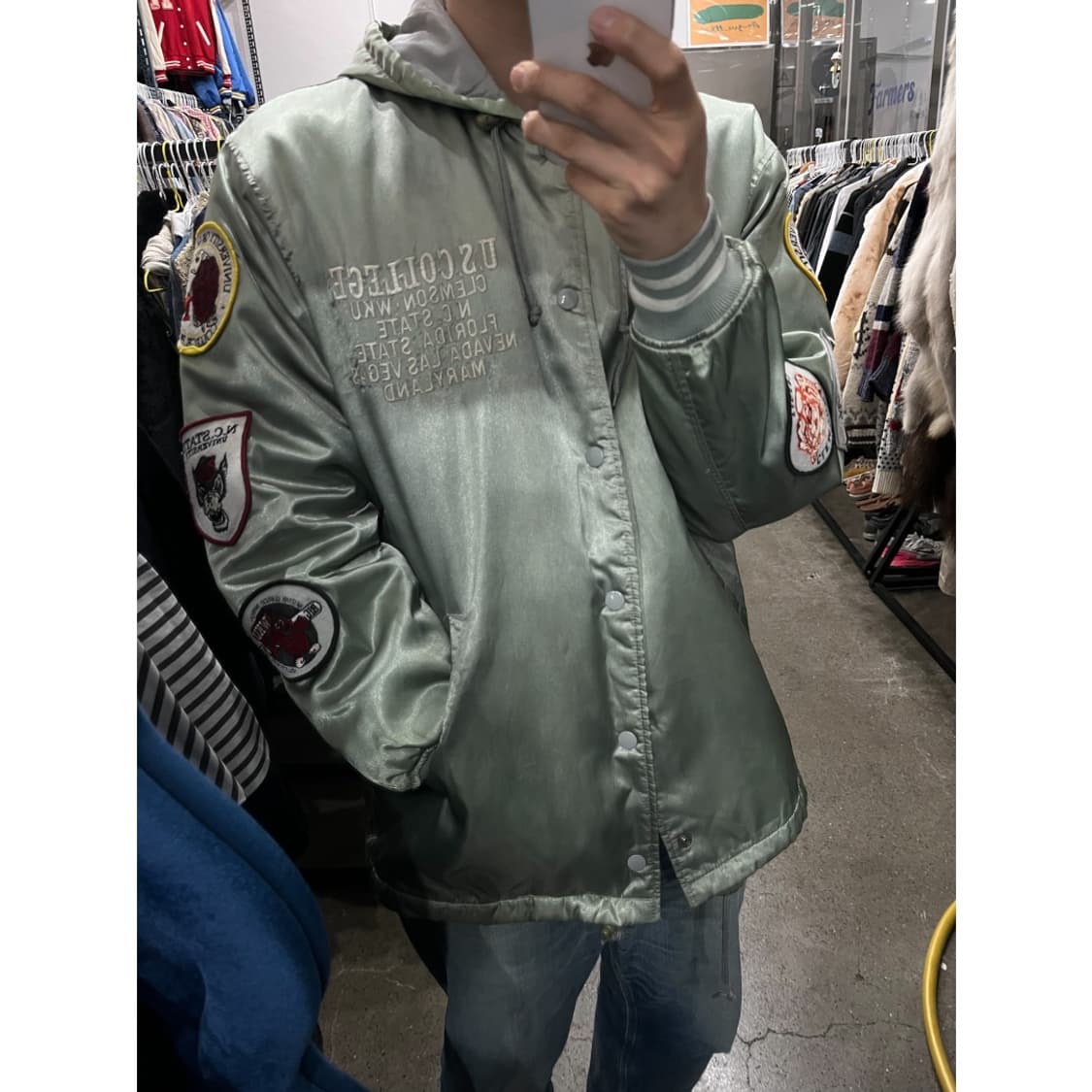 US COLLEGE 빈티지 미국대학 패치워크 점퍼 상품이미지3