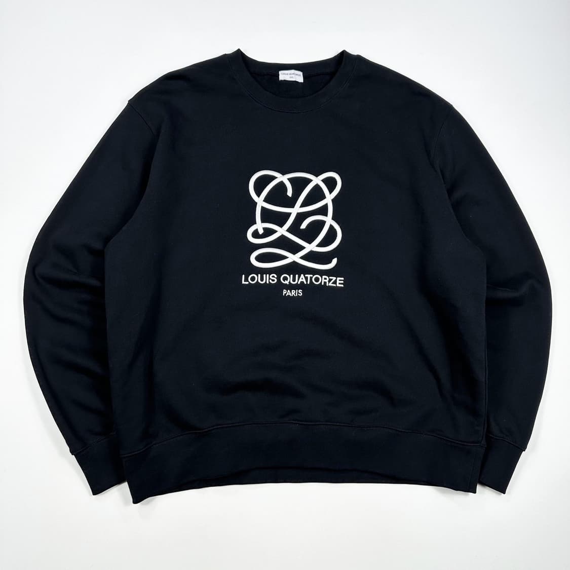 루이까또즈 자수 블랙 헤비 코튼 맨투맨 (XXL) 상품이미지2