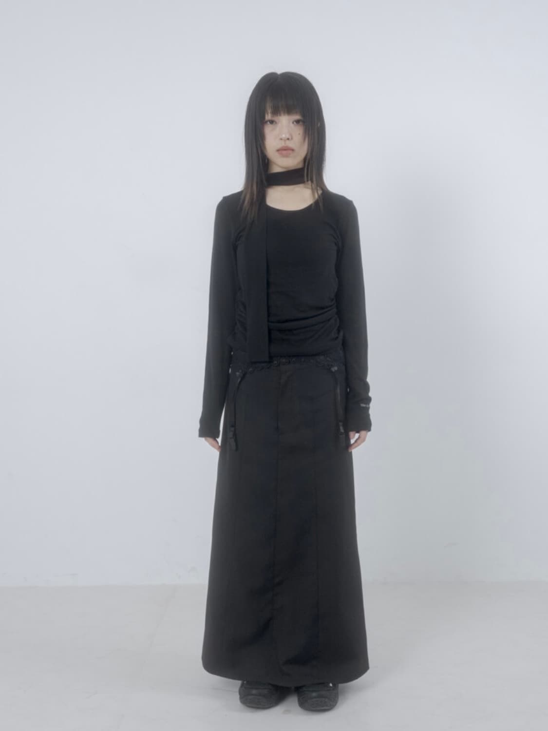 Wsc archive Folded check maxi skirt 스커트 상품이미지7