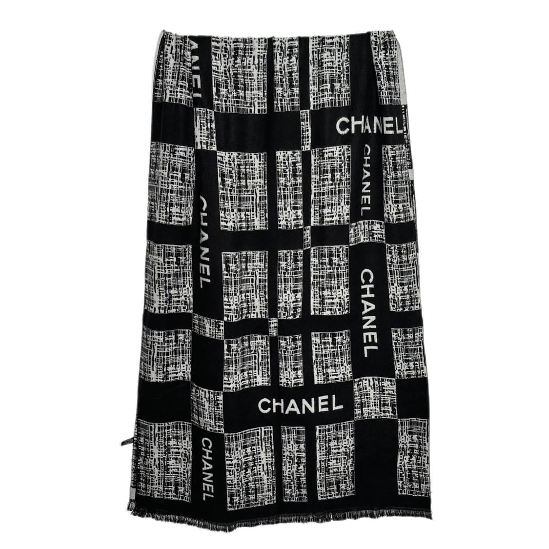 샤넬 로고 실크 캐시미어 머플러 상품이미지3