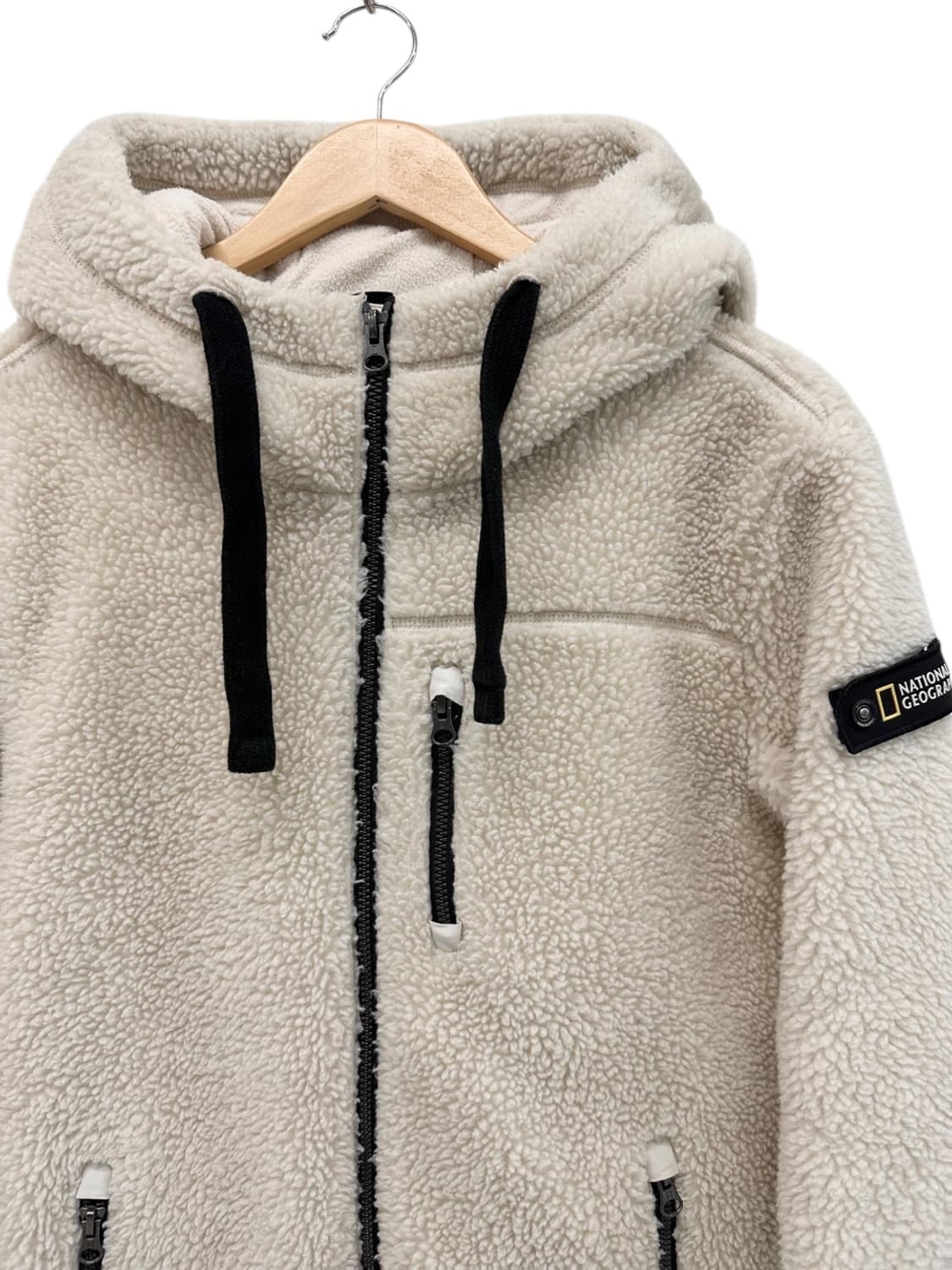 내셔널지오그래픽 뽀글이 기모 후리스 플리스 집업 아이보리 (S) 상품이미지2