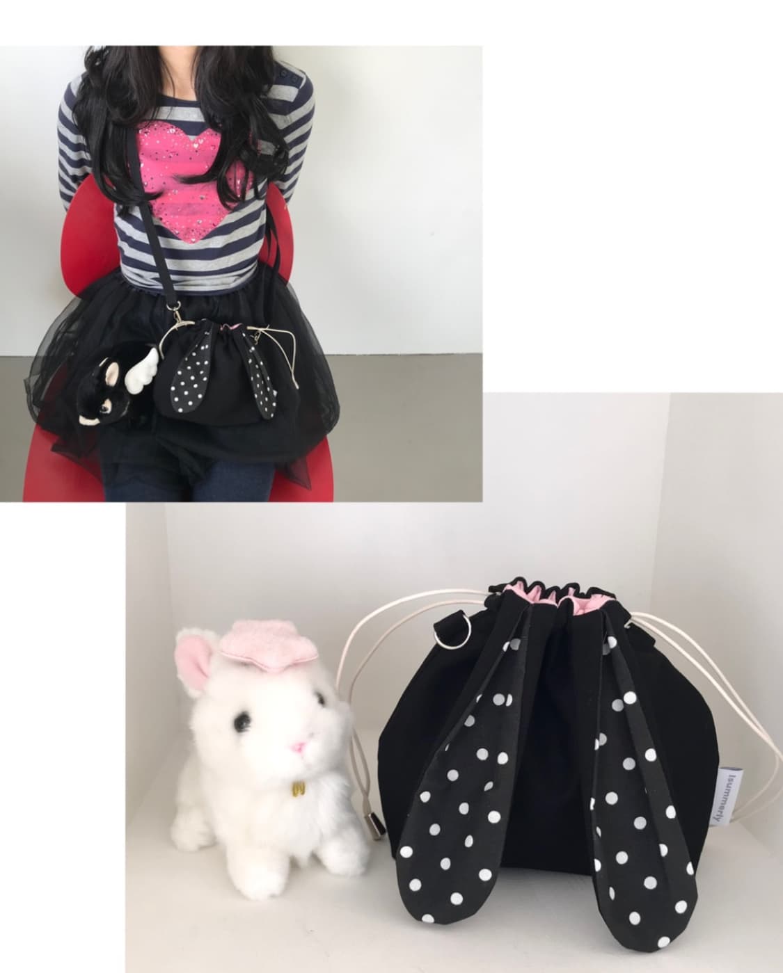 아이썸머리 버니백 블랙도트 상품이미지1