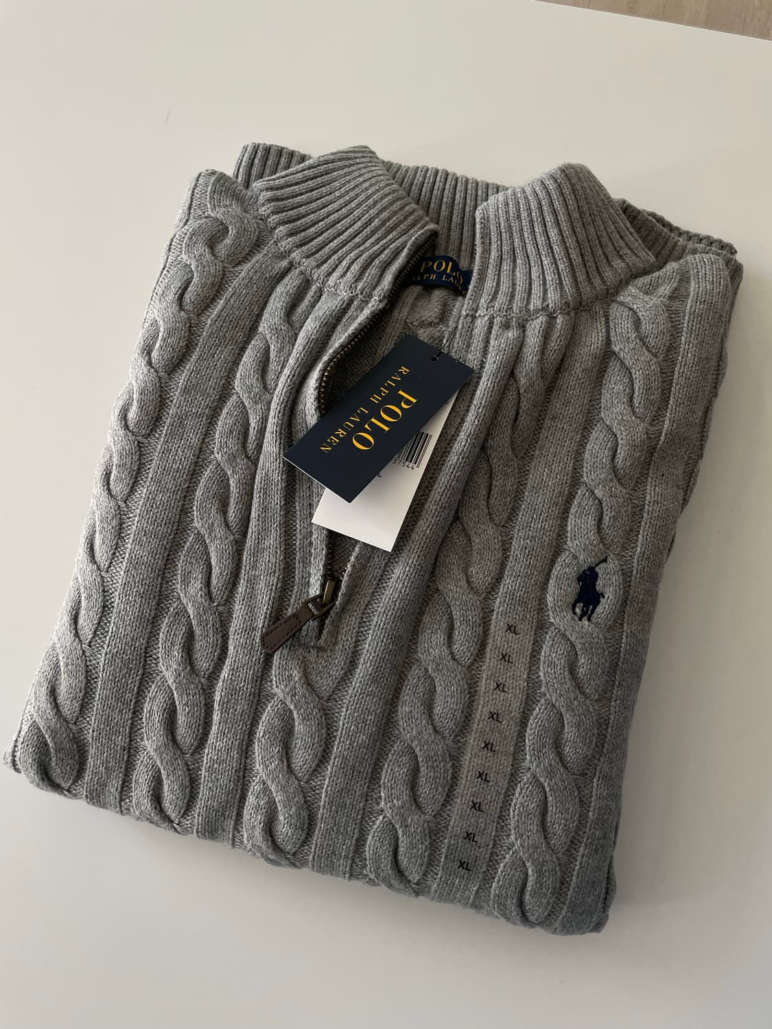 폴로 신형 케이블 니트 반집업 XL / GREY 상품이미지1