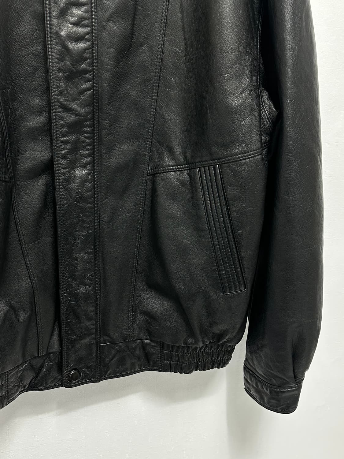 jackers 소가죽 레더 봄버 자켓 상품이미지6