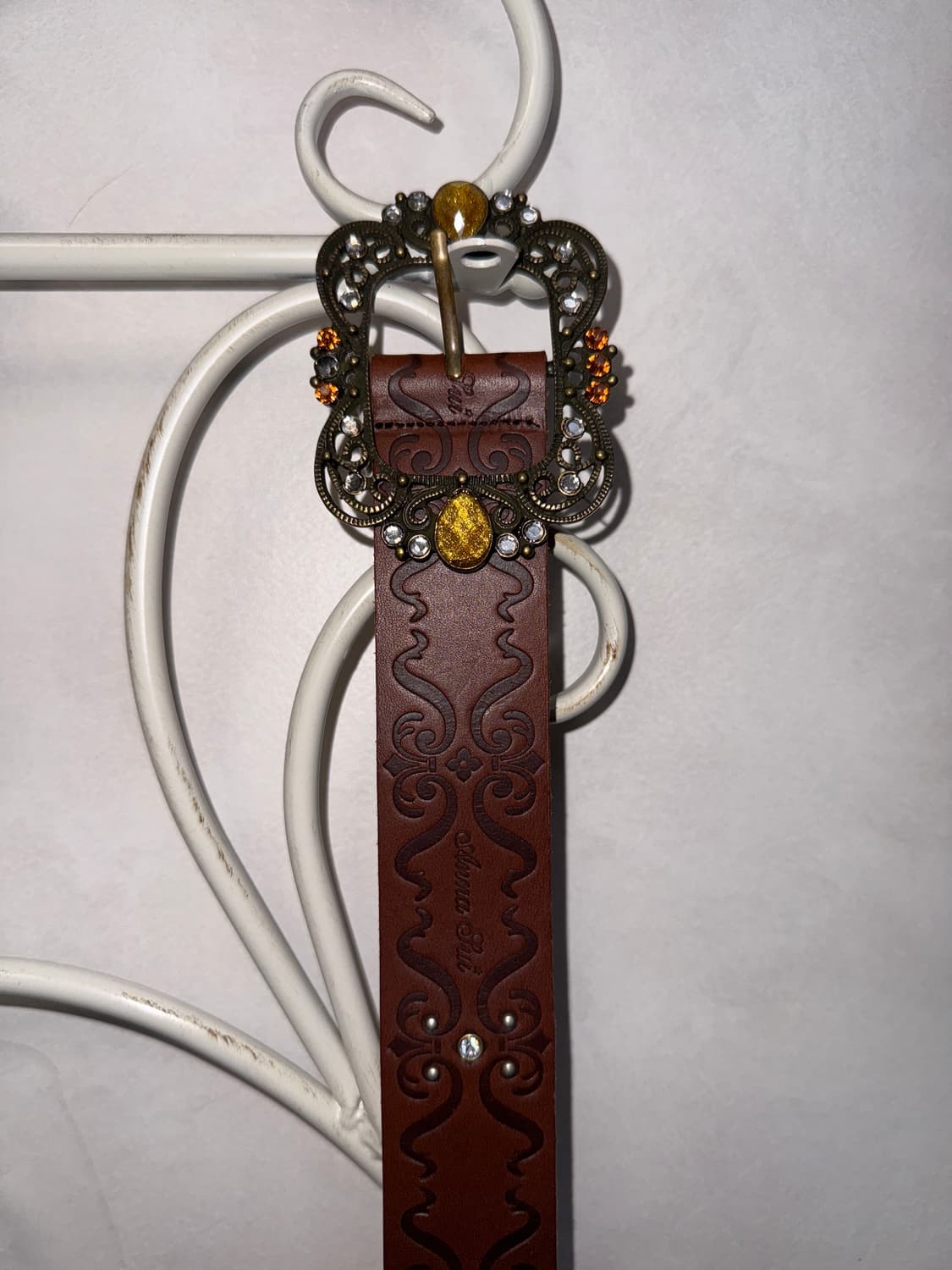 Anna Sui brown oriental fairy cubic belt 상품이미지5