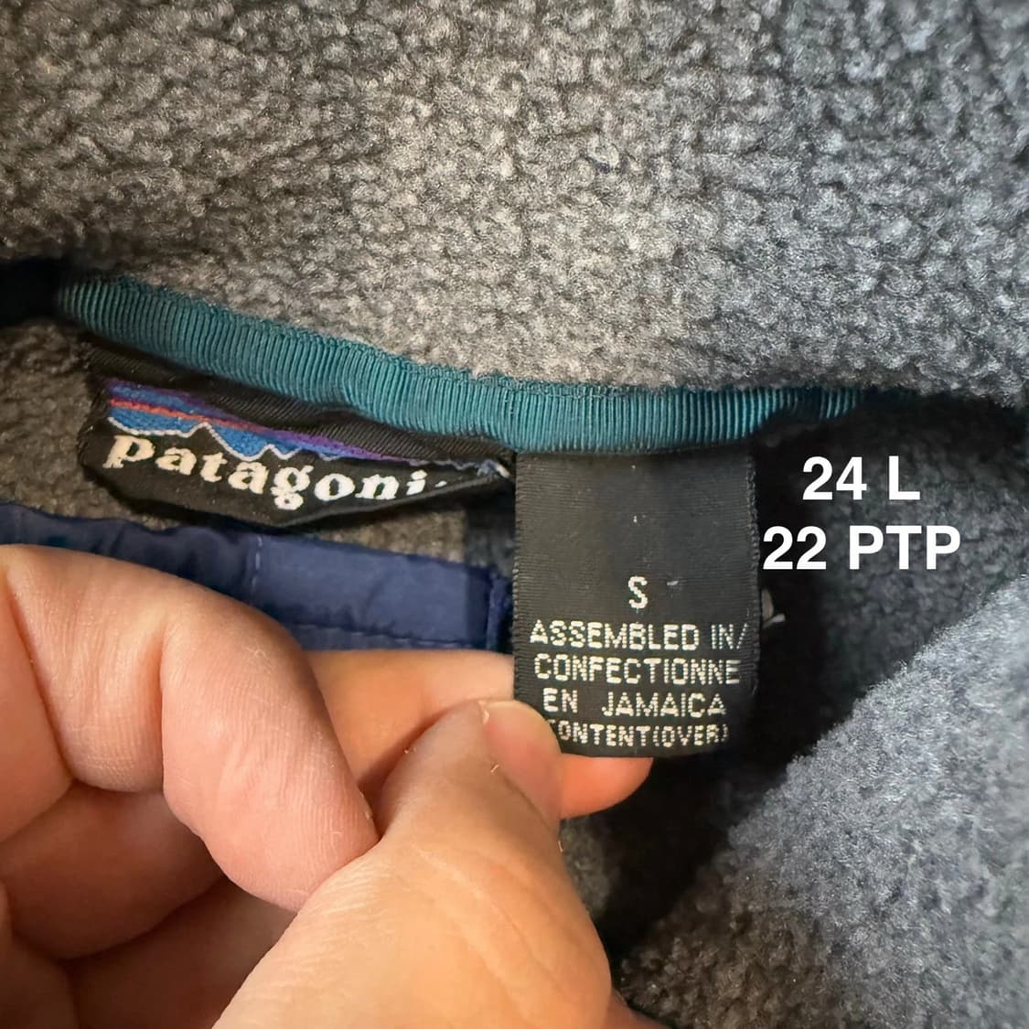 90s 파타고니아 신칠라 스냅-T 그레이/네이비 자메이카 상품이미지5