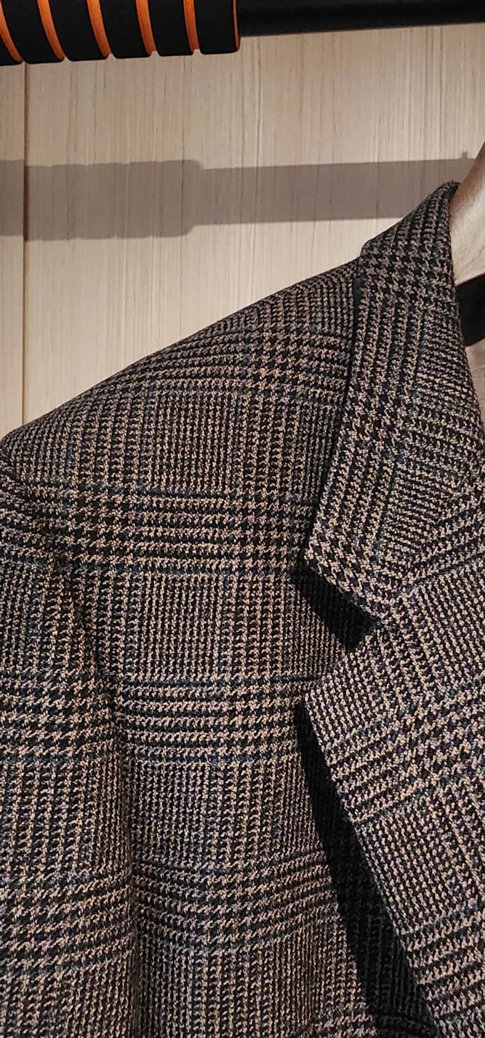 (빅사이즈)브라운 체크 모직자켓 3XL 상품이미지3