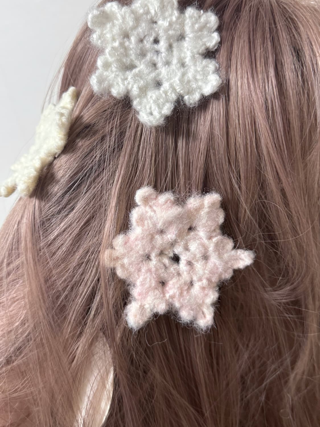 눈꽃 뜨개 머리핀  상품이미지3