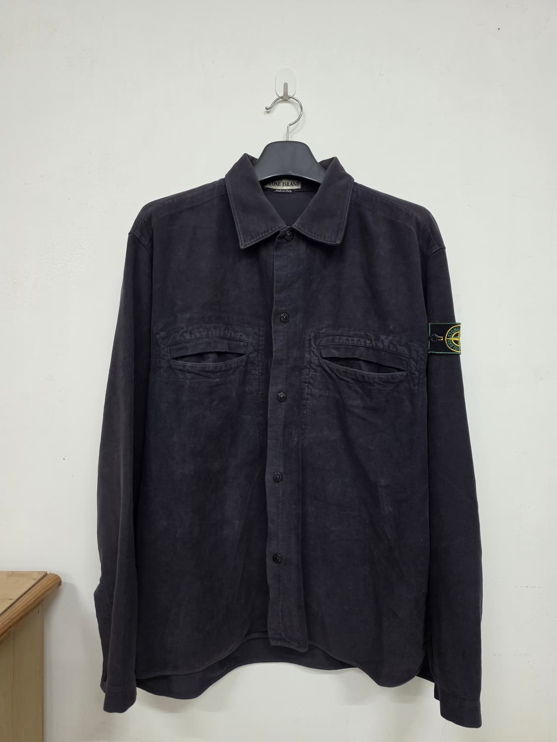 97AW 스톤 아일랜드 그린 엣지 몰스킨 스냅 버튼 재킷 상품이미지1