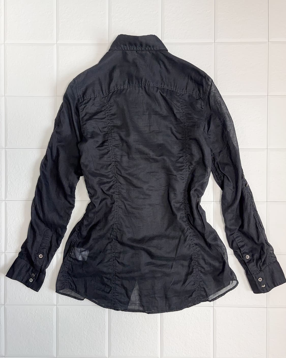 osaka see through shirring shirts 상품이미지3