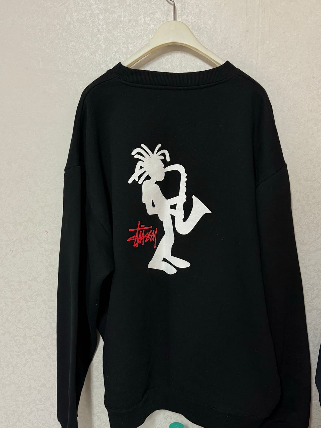 XL)90s 스투시 재즈맨 스웻셔츠 맨투맨 블랙 상품이미지1