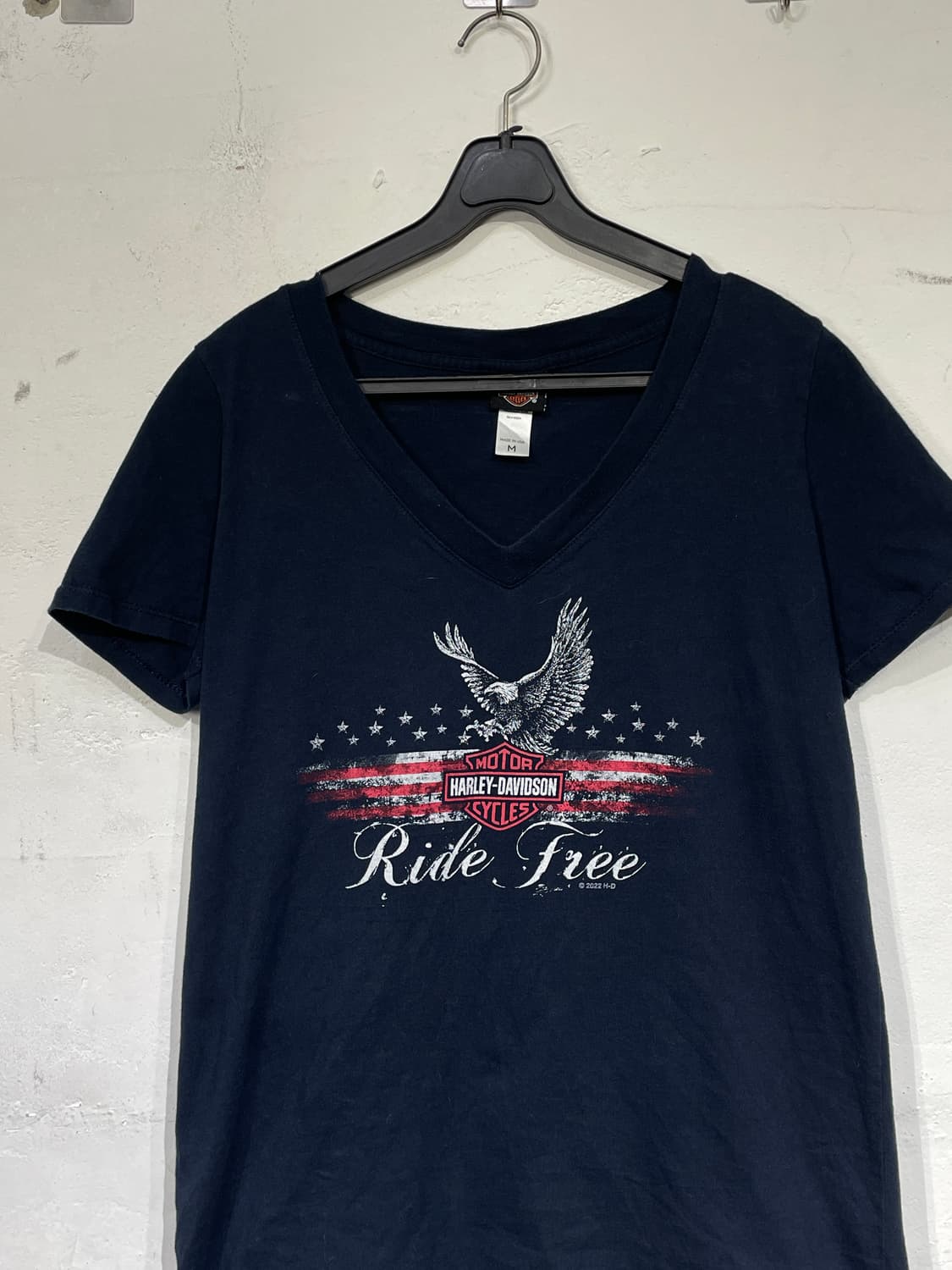 할리데이비슨 y2k 빅로고 성조기 독수리 프린팅 반팔 티셔츠 M 상품이미지7