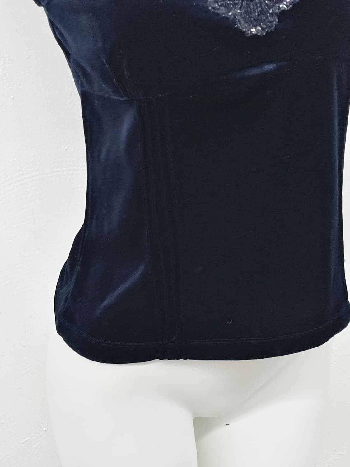 네이비 벨벳 레이스 슬립 상품이미지3