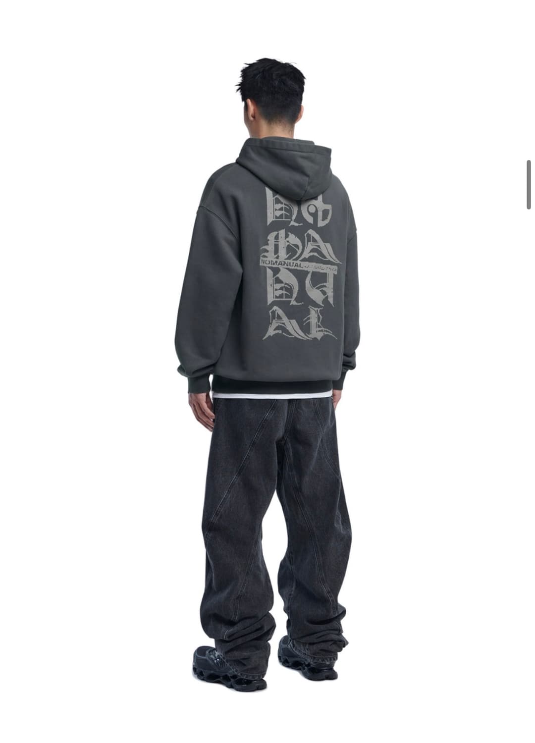 (L) 노매뉴얼 BLACK LETTER HOODIE 후드티 판매 상품이미지3