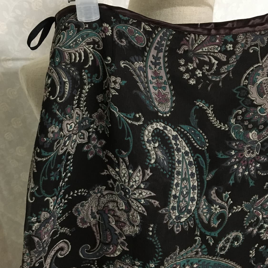 빈티지 페이즐리 쉬폰 스커트 / 플레어 라인 / 유니크 패턴 상품이미지6