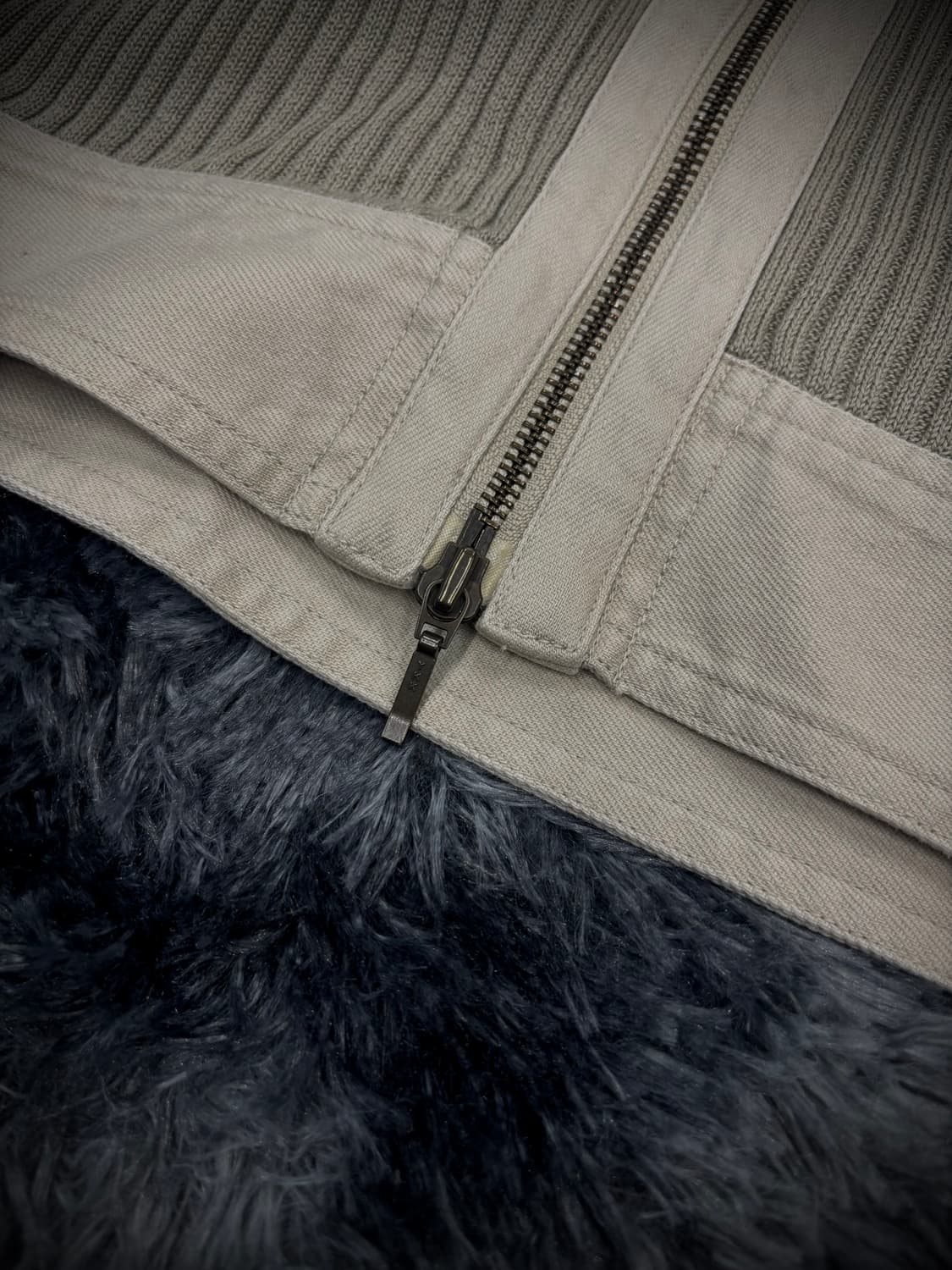 베이지 골지 포켓 드라이버스 니트카라집업 상품이미지5