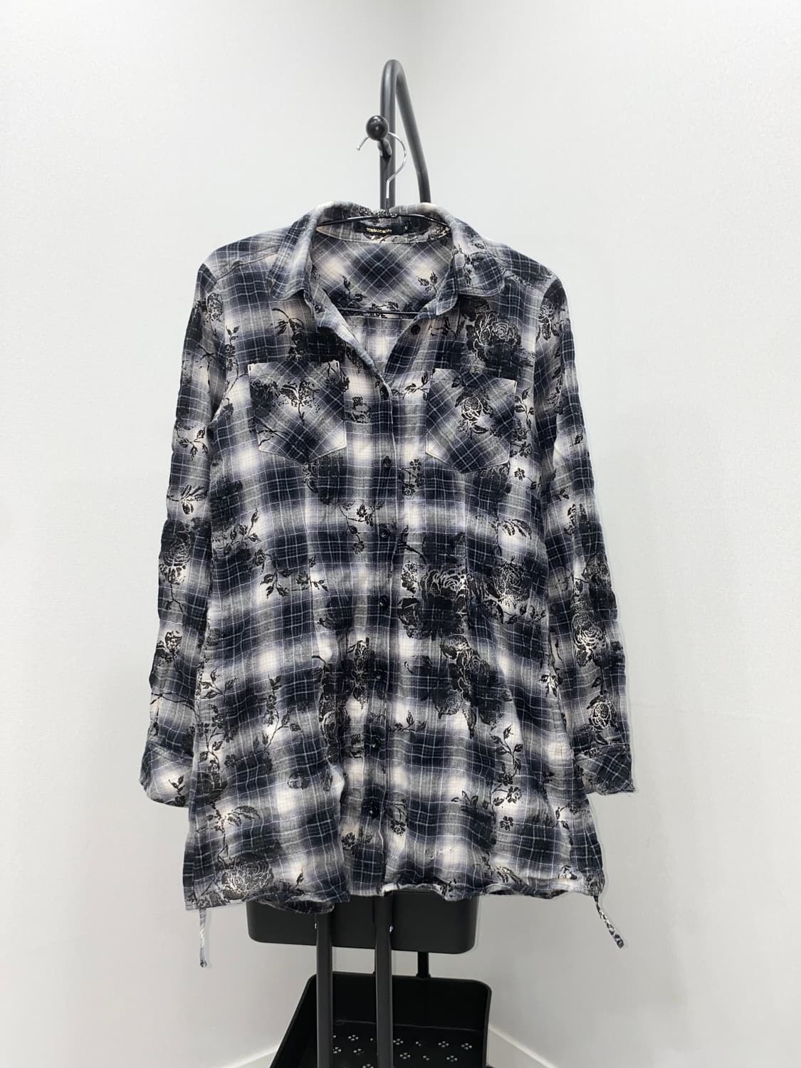 Overprint Side-Shirring Long Shirt 상품이미지2