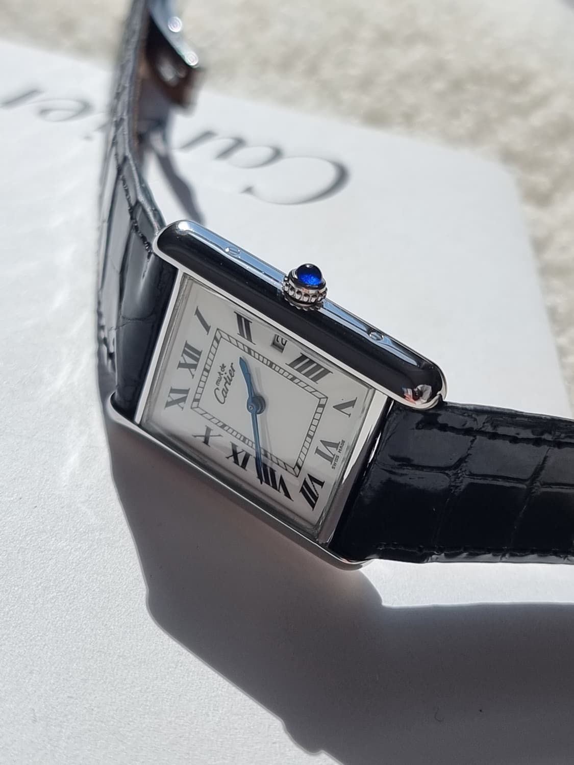 까르띠에 빈티지 탱크머스트 XL 화이트골드 디버클 시계(남녀공용) 상품이미지2